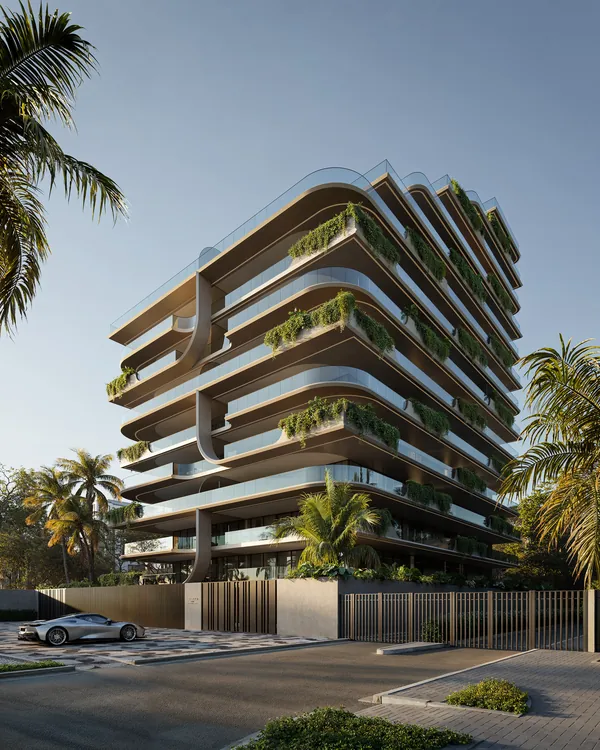 Perspectiva ilustrativa da fachada do ATTO Design by Pininfarina na Barra da Tijuca