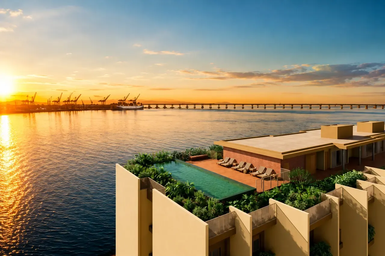 Perspectiva oficial do rooftop do Erê Residencial