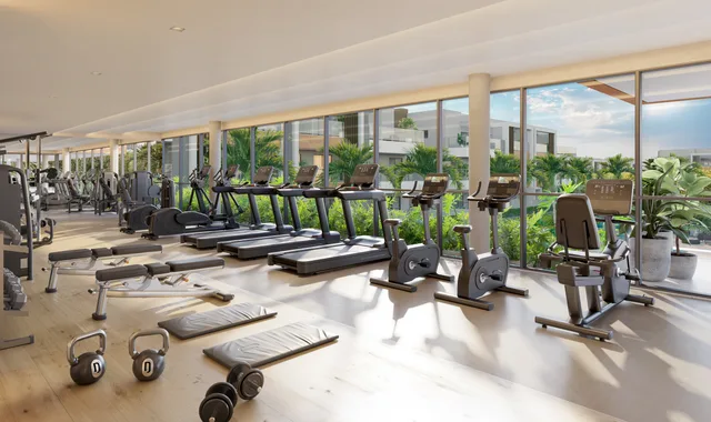 Perspectiva ilustrativa: Fitness. Claris Casa e Clube da Tegra na Barra da Tijuca, Rio de Janeiro.