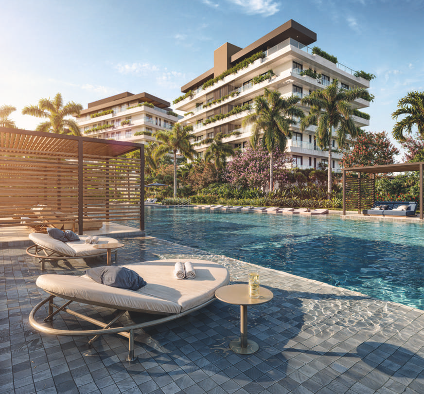Vista da piscina 50m e da orla da Barra da Tijuca no RIIO by Piero Lissoni - empreendimento Tegra Lissoni