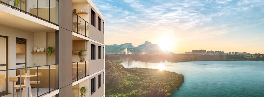 Fachada do Breeze Inspire Residence – empreendimento da Patrimar na Barra Olímpica, Rio de Janeiro