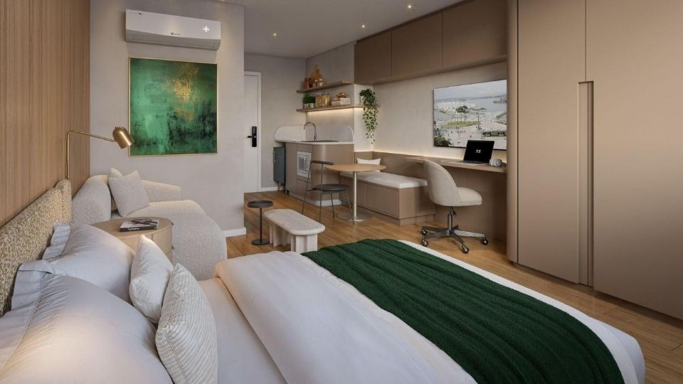 Furnished studio concept for foreign buyers investing in Rio de Janeiro property