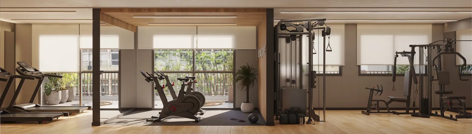 Espaço fitness do Q Studios no Centro do Rio