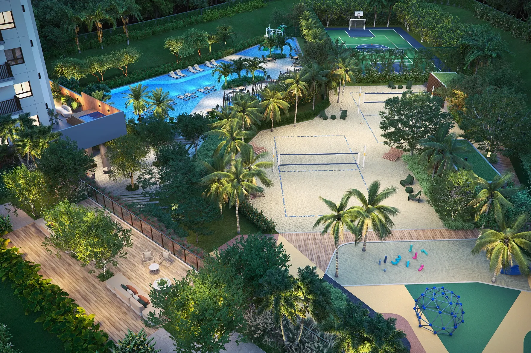 GAEA Home Resort vista piscinas lazer Barra da Tijuca