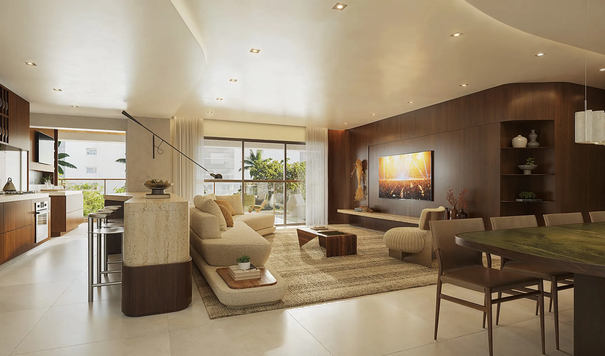 Singular Private Residence – Sala de Estar Interior – Av. das Acácias da Península, Barra da Tijuca, Rio de Janeiro – GPS -23.008700 -43.369100 – Tegra